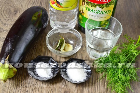 Ингредиенты для приготовления маринованных баклажанов