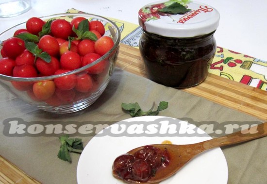 рецепт варенья из черешни с мятой