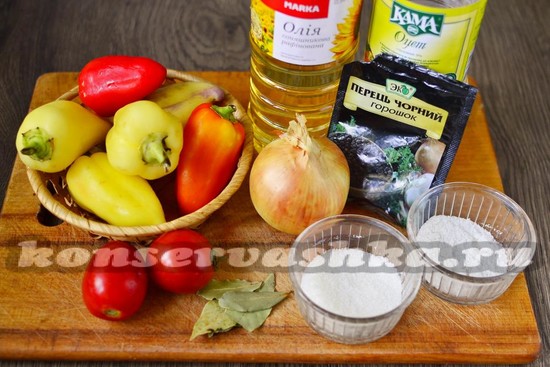 Ингредиенты для приготовления лечо