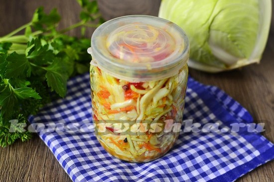 маринованная капуста за 12 часов с болгарским перцем маринованная капуста за 12 часов с болгарским перцем