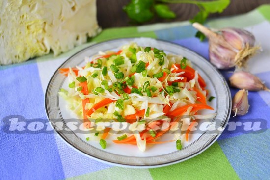 Капуста маринованная с чесноком быстрого приготовления