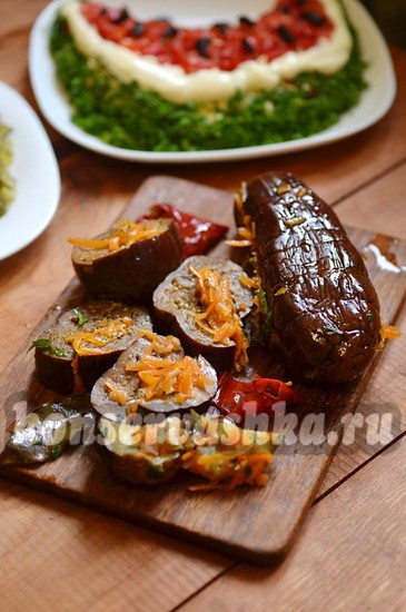 рецепт маринованных баклажан с морковной начинкой