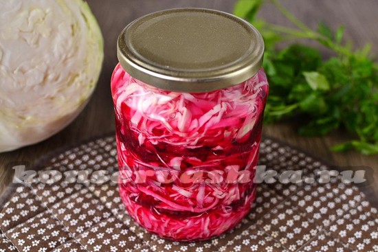 Капуста маринованная со свеклой быстрого приготовления рецепт