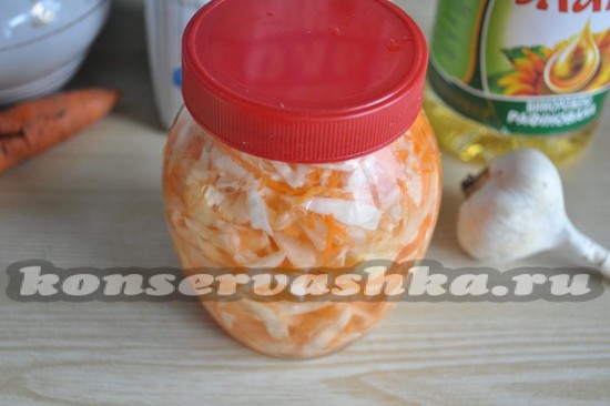 Быстрая капуста с чесноком за 2 часа