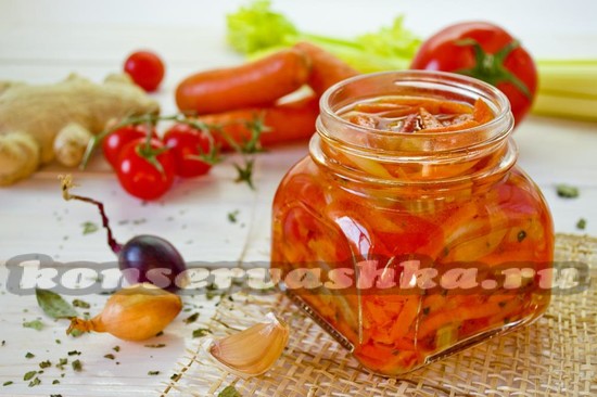 рецепт салата из моркови с сельдереем и имбирём – салаты на зиму