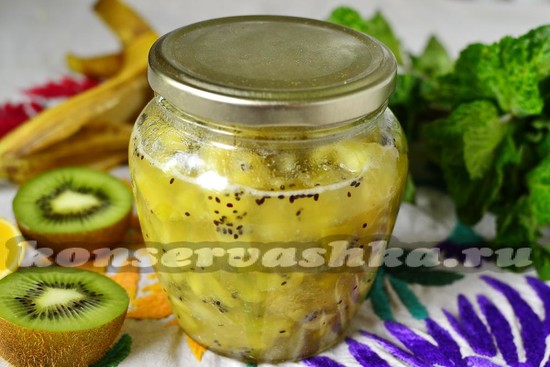 Варенье из киви и банана с желатином