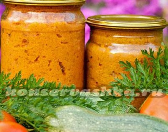 Икра из кабачков с майонезом и томатной пастой на зиму