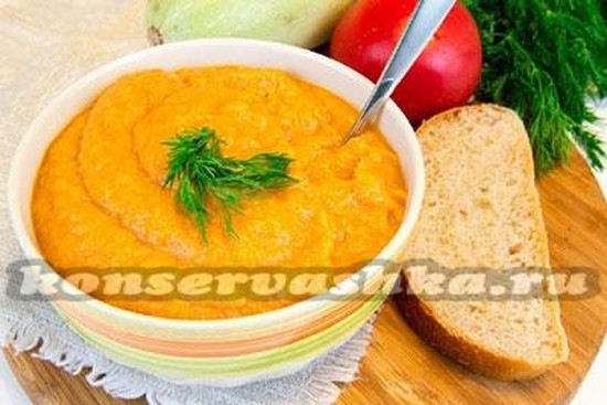 Икра из кабачков с майонезом и томатной пастой на зиму