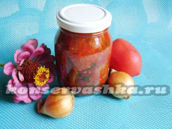 Луковая икра в томатном соусе на зиму