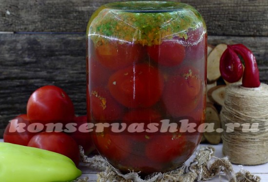 Маринованные помидоры с перцем и морковью на зиму: рецепт с фото
