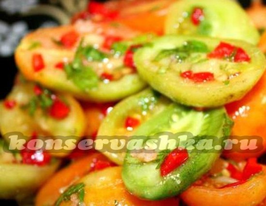 Салат из зелёных помидоров на зиму очень вкусные без стерилизации