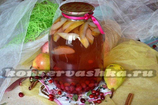 Компот из груши и кизила на зиму: рецепт с фото