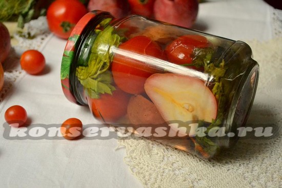 Маринованные томаты с грушей на зиму.