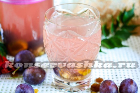 Рецепт компота из слив с ромовым изюмом