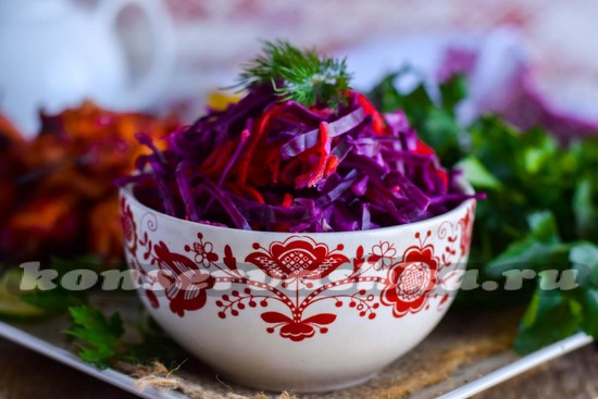 Рецепт маринованной краснокочанной капусты