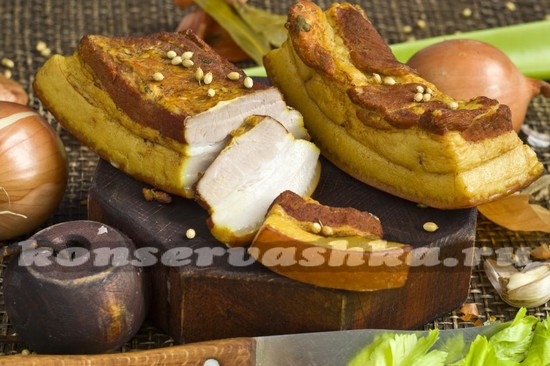 Рецепт сала в луковой шелухе