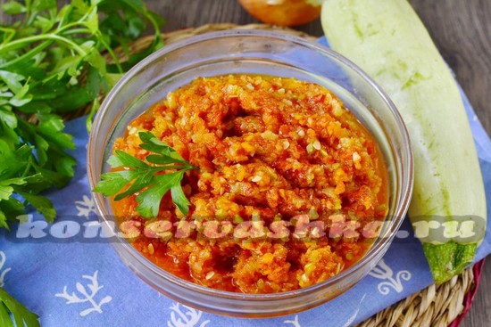 Икра из кабачков и помидор на зиму