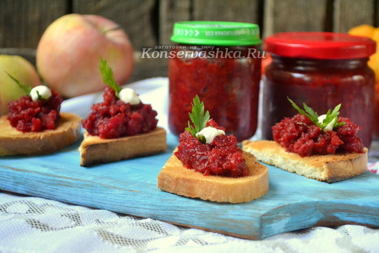 Свекольная икра на зиму, рецепт через мясорубку