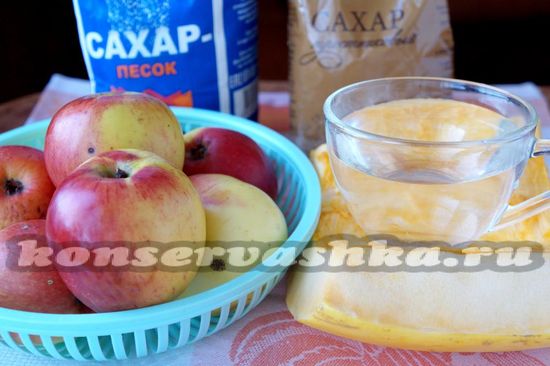 Ингредиенты для приготовления варенья из яблок и тыквы