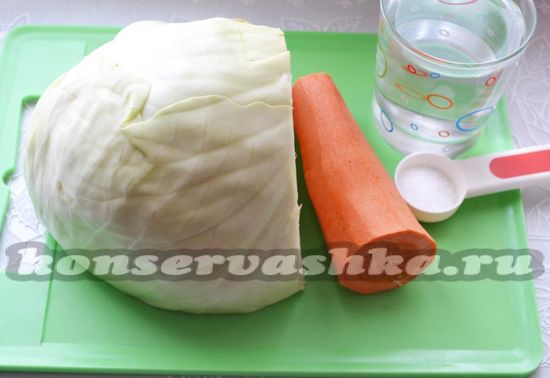 Ингредиенты для приготовления квашенной капусты