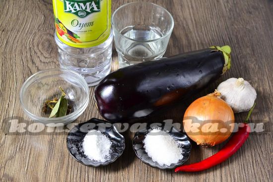 Ингредиенты для приготовления баклажан как грибы
