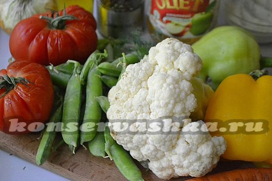 ингредиенты для овощного ассорти
