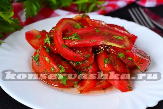 как приготовить быстрые маринованные помидоры