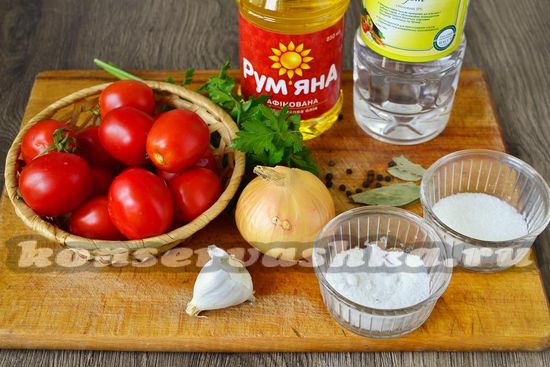 Ингредиенты для приготовления помидор
