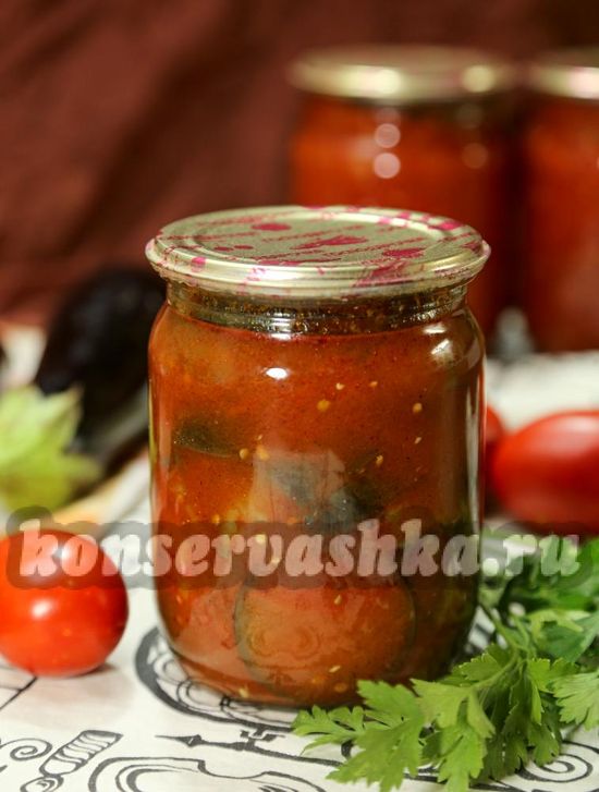 Баклажаны в томатном соусе без уксуса