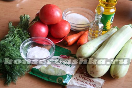 Ингредиенты для приготовления фаршированных кабачков