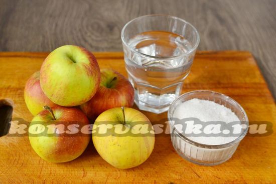 Ингредиенты для приготовления яблочного джема с карамелью