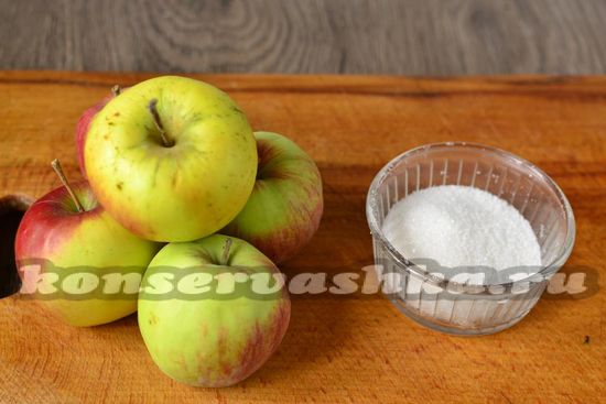 Ингредиенты для приготовления яблочной заготовки