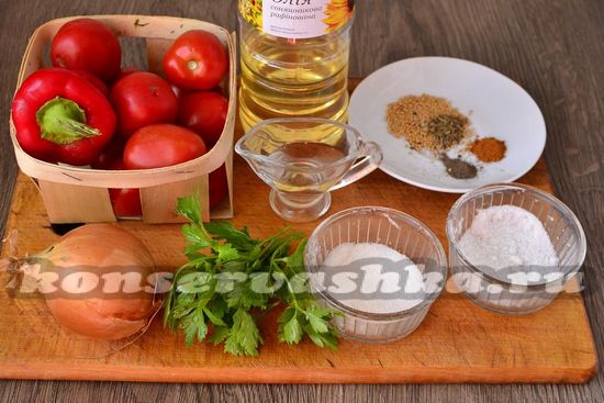 Ингредиенты для приготовления соуса Лечо