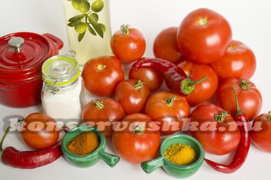 Ингредиенты для приготовления кетчупа