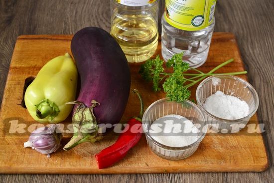 Ингредиенты для приготовления баклажан в острой приправе