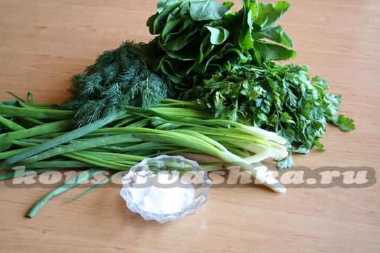 Ингредиенты для приготовления зеленого борща