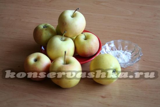 Ингредиенты для приготовления яблок на зиму