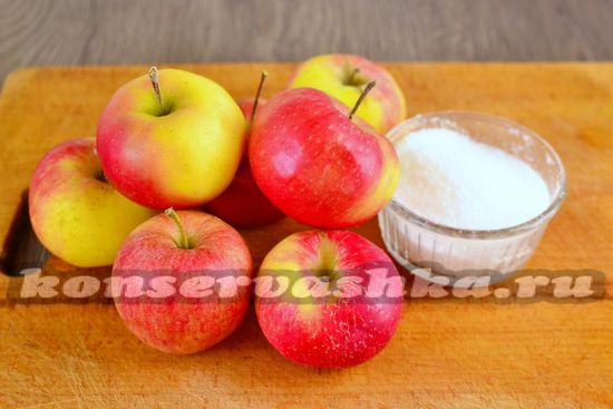 Ингредиенты для приготовления яблок для выпечки на зиму
