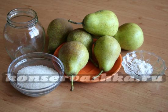 Ингредиенты для приготовления варенья из груш