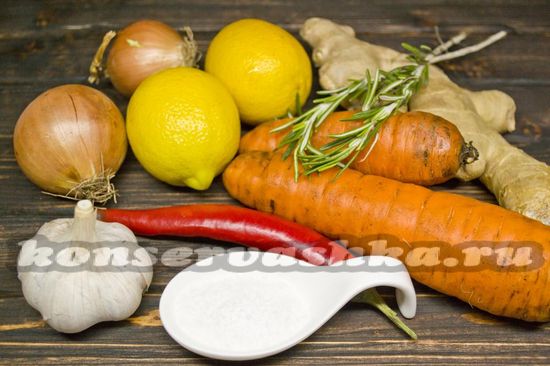Ингредиенты для приготовления маринованной моркови