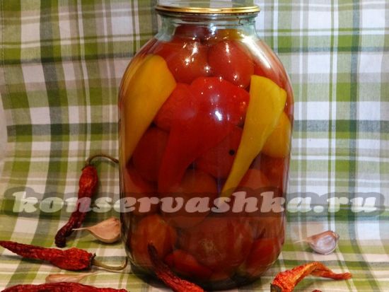 Маринованные помидоры с перцем - рецепт с фото