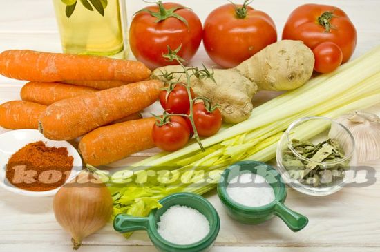 Ингредиенты для приготовления салата из моркови