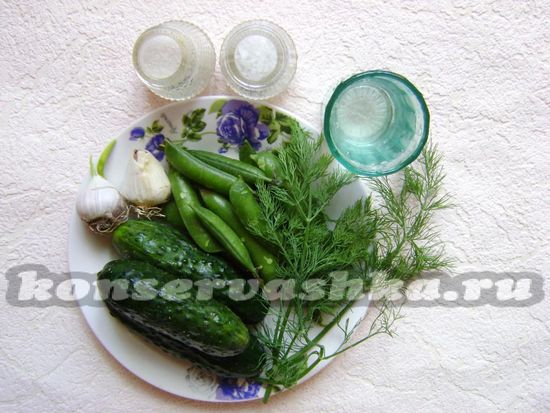 Ингредиенты для приготовления заготовки для салата Оливье на зиму