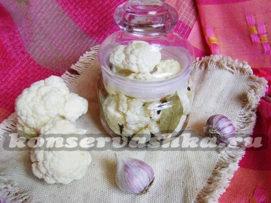 Маринованная цветная капуста с чесноком - рецепт с фото