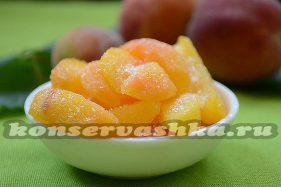 Персики замороженные с сахаром на зиму