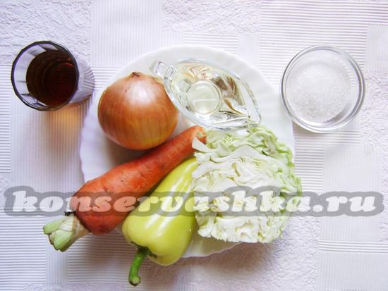 Ингредиенты для приготовления витаминного салата на зиму
