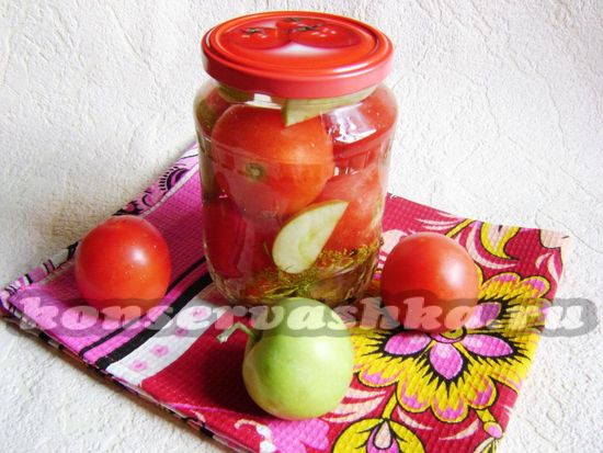 Консервированные помидоры с яблоками на зиму: рецепт с фото