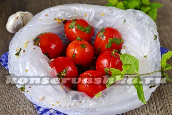 рецепт малосольных помидор в пакете за 5 минут
