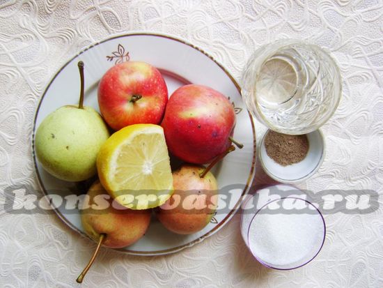 Ингредиенты для приготовления греческого повидла из яблок и груш