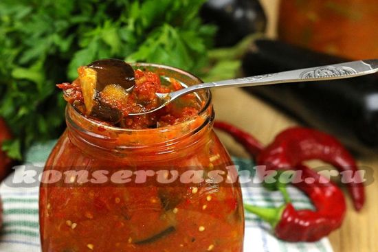 Баклажаны в томатном соусе на зиму: рецепт с фото
